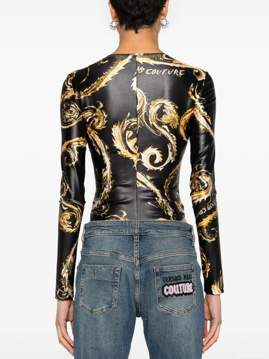 Affordable Jeans Women Versace Chromo Couture Couture bodysuit 0324